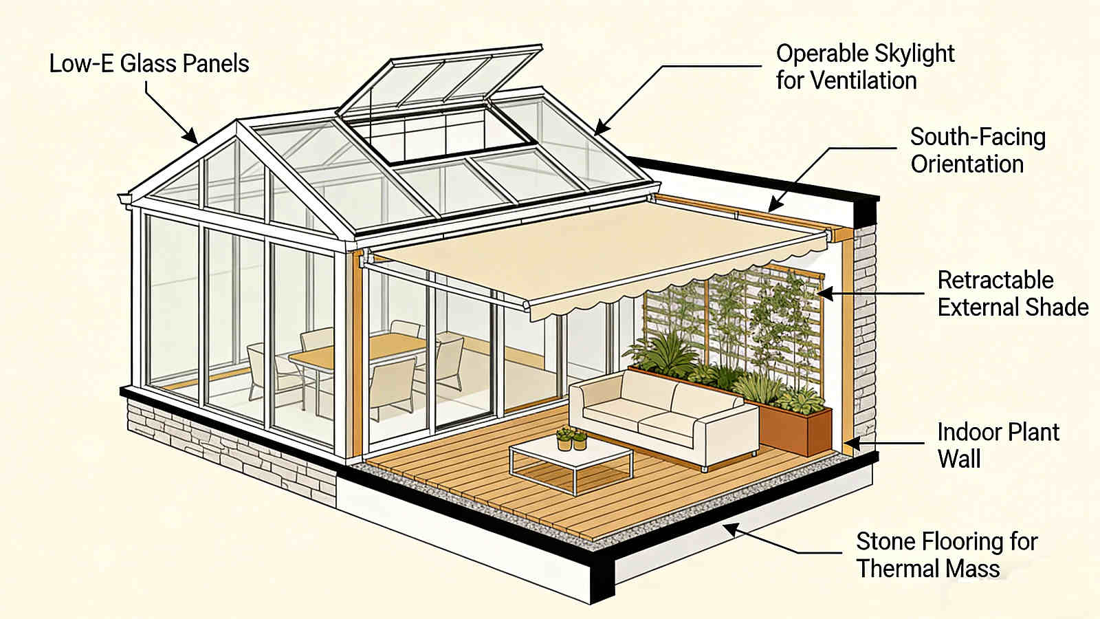 sunroom design ideas, glass sunroom, natural light